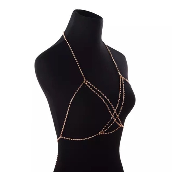 Sexy Crystal Rhinestone Cage Bra Harness - Picture 8 of 15